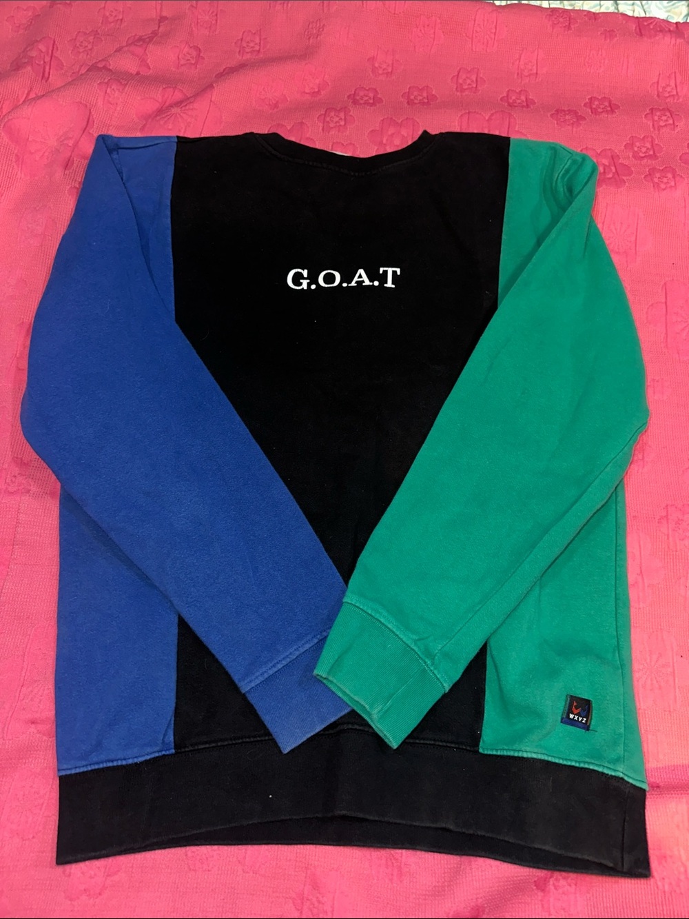 G.O.A.T Colorblock Crewneck Sweatshirt - Black/Blue/Green